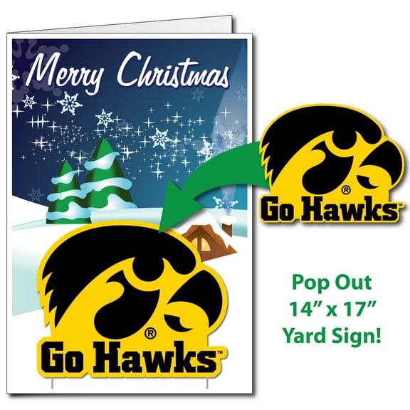 University of Iowa Hawkeyes 2'x3' Giant Holiday Greeting Card Plus Yard Sign