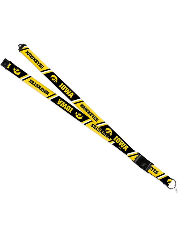University of Iowa Hawkeyes Lanyard Keychain Double Sided 18 Inch Button Clip Safety Breakaway