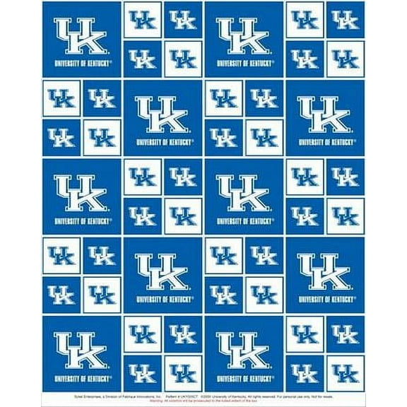 University of Kentucky Fabric Fine Cotton Classic Geometric Design-Sold by the Yard