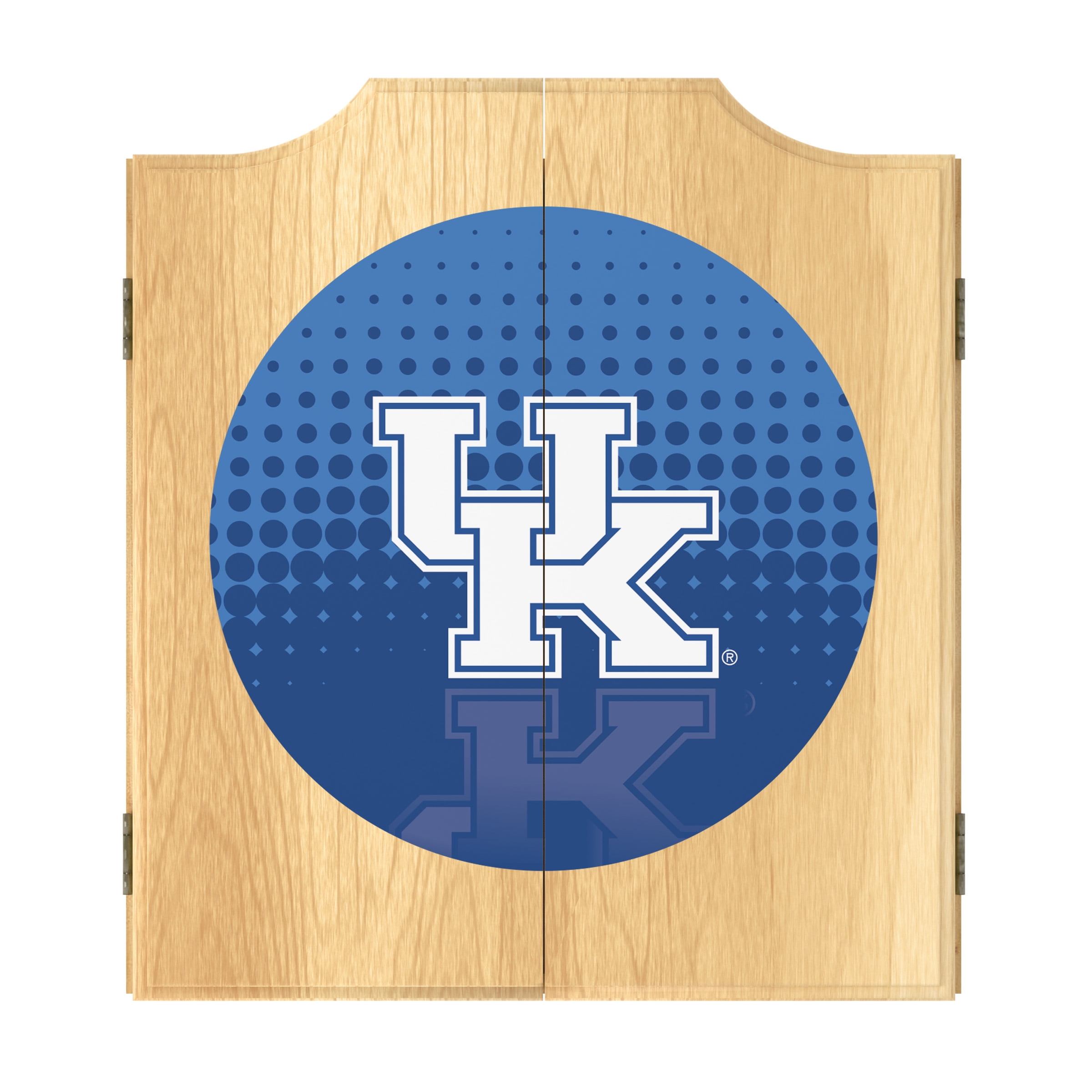 University of Kentucky Reflection Dart Board Cabinet Set with 6 Steel Tip Darts
