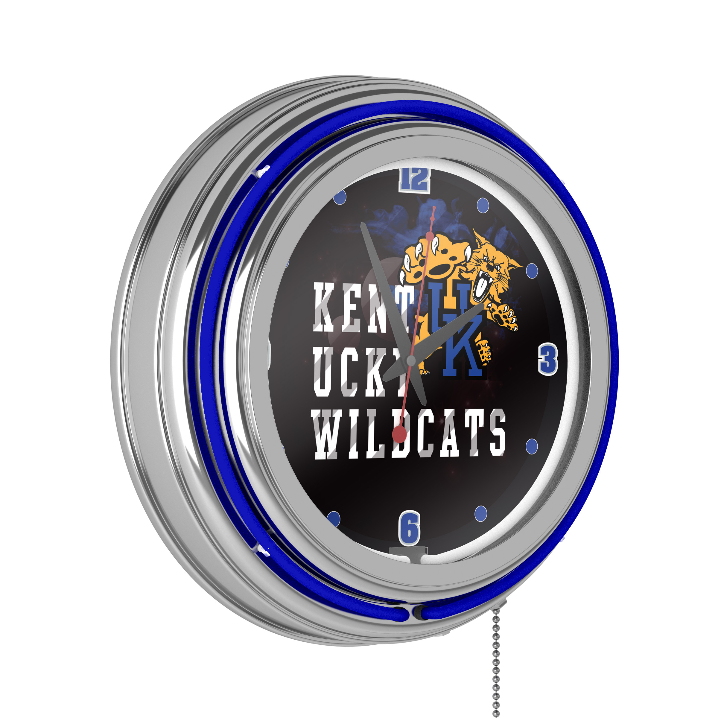 University of Kentucky Wildcats Chrome Double Rung Neon Clock - Smoke - image 1 of 6