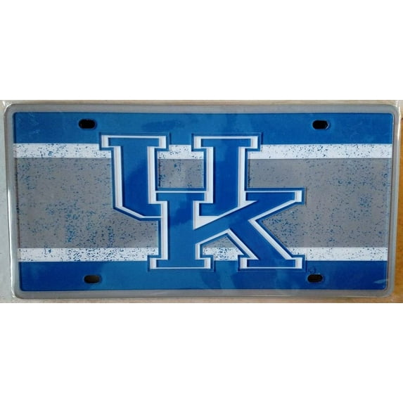 University of Kentucky Wildcats Premium Laser Cut Tag License Plate, Vintage Design, Mirrored Acrylic Inlaid, 6x12 Inch