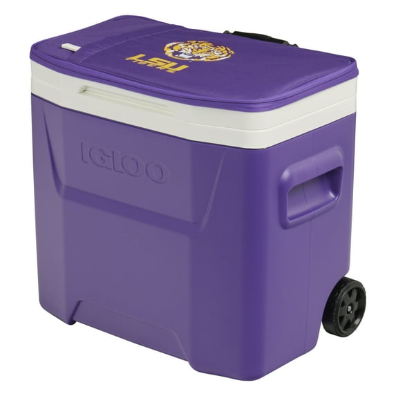 University of LSU Tigers 28 QT Laguna Soft Top Wheeled Cooler by Igloo, Purple