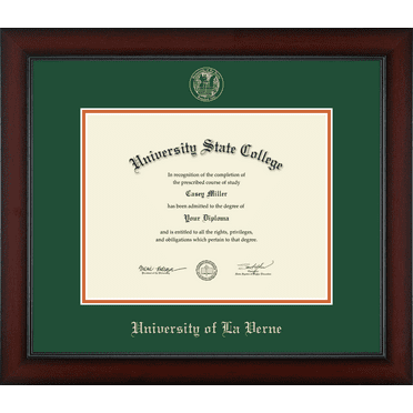 University of La Verne Diploma Frame, Document Size 11" x 8.5"