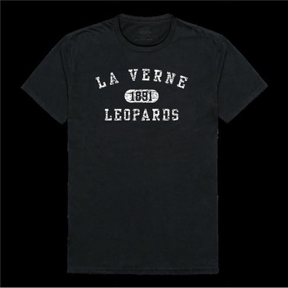 University of La Verne Leopards Distressed Arch College T-Shirt, Black - 2XL