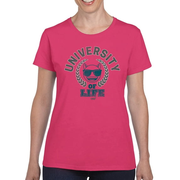 University of Life - Dark Emoji College Style Graphic Women's T-shirt