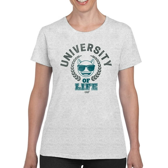 University of Life - Dark Emoji College Style Graphic Women's T-shirt