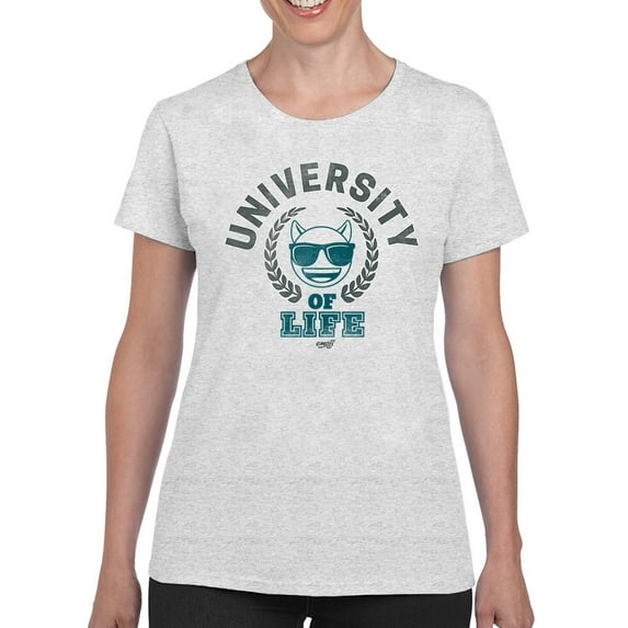 University of Life - Dark Emoji College Style Graphic Women's T-shirt