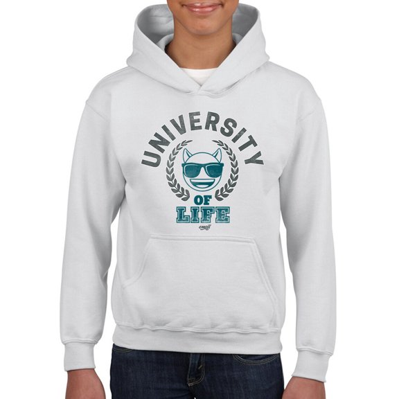 University of Life - Dark Emoji College Style Graphic Youth's Hoodie