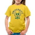 thumbnail image 1 of University of Life - Dark Emoji College Style Graphic Youth's T-shirt, 1 of 4