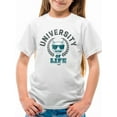 thumbnail image 1 of University of Life - Dark Emoji College Style Graphic Youth's T-shirt, 1 of 4