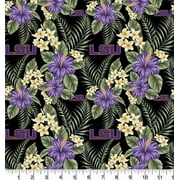 University of Louisiana LSU Tropical Cotton Fabric-Sold by the Yard