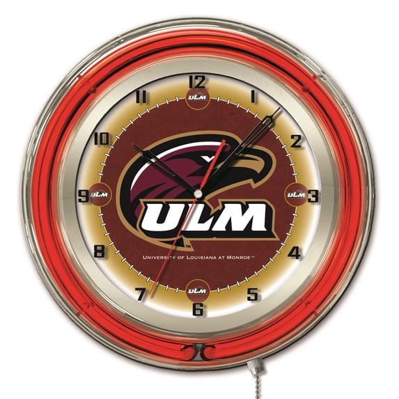 University of Louisiana at Monroe 19" Double Neon Wall Clock
