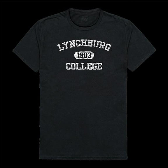 University of Lynchburg Hornets Distressed Arch College T-Shirt, Black - Medium