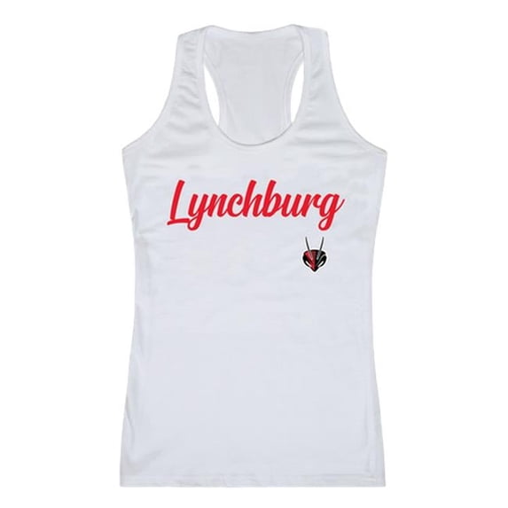 University of Lynchburg Womens Script Tank Top, White - Small