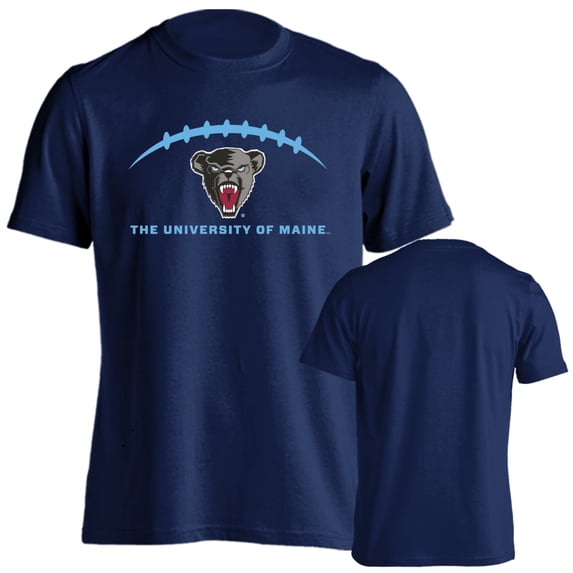 University of Maine Black Bears Football Laces Out Football Logo Short Sleeve T-Shirt