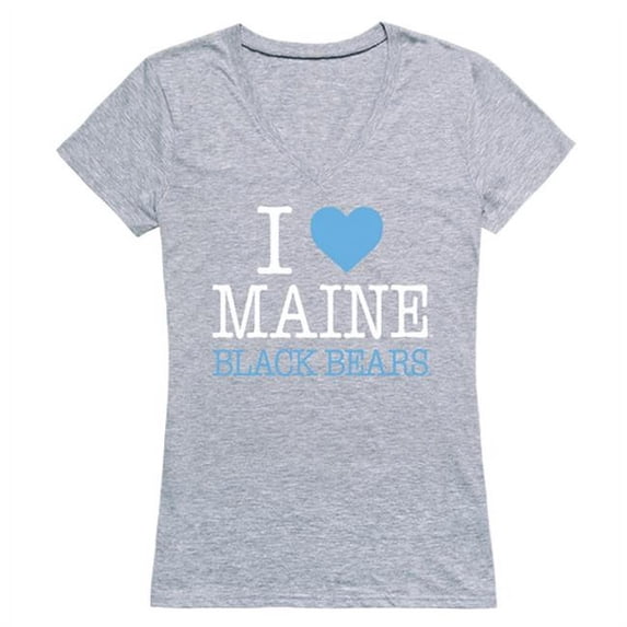 University of Maine I Love Women T-Shirt, Heather Grey - Extra Large