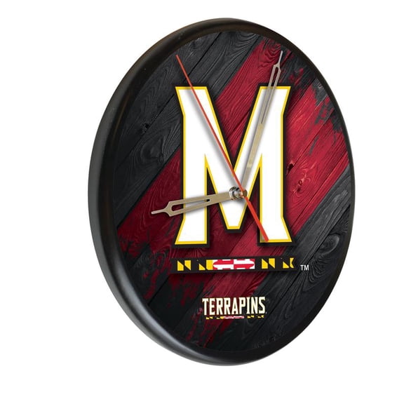 University of Maryland 13" Solid Wood Clock