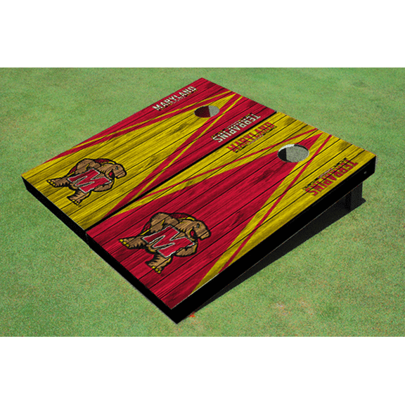 University of Maryland Alternating Wood Look Triangle Cornhole Boards