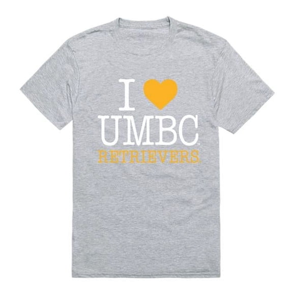 University of Maryland Baltimore County I Love T-Shirt, Heather Grey - Small