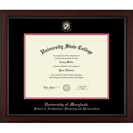 University of Maryland, College Park School of Architecture, Planning and Preservation Diploma Frame, Document Size 17" x 13"