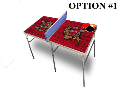 University of Maryland Portable Table Tennis Ping Pong Folding Table w/Accessories