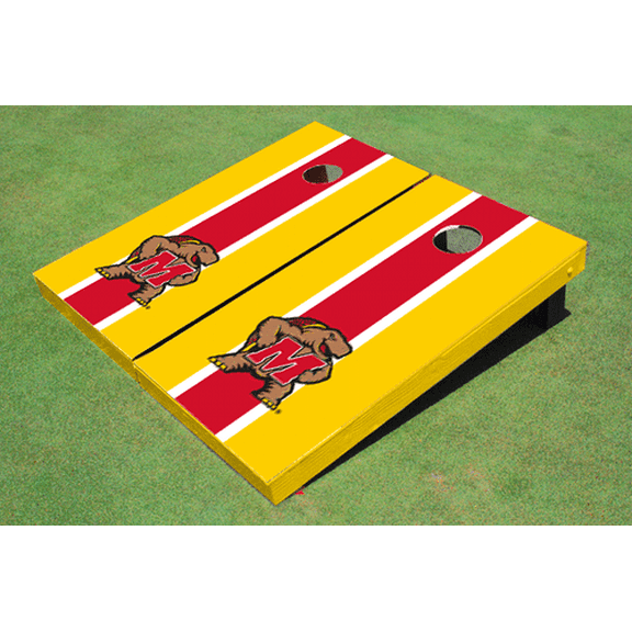 University of Maryland Red and Yellow Matching Long Stripe Cornhole Boards