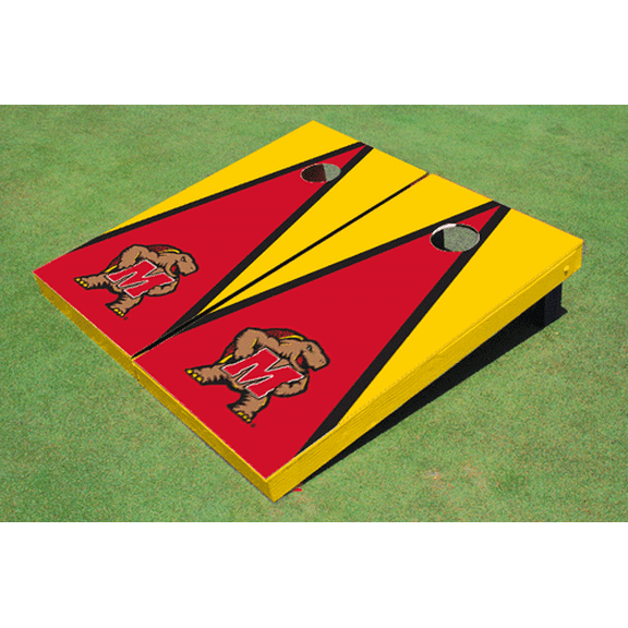 University of Maryland Red and Yellow Matching Triangle Cornhole Boards