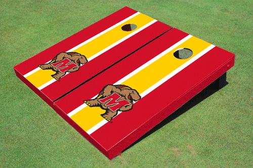 University of Maryland Yellow and Red Matching Long Stripe Cornhole Boards