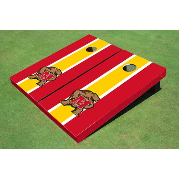 University of Maryland Yellow and Red Matching Long Stripe Cornhole Boards