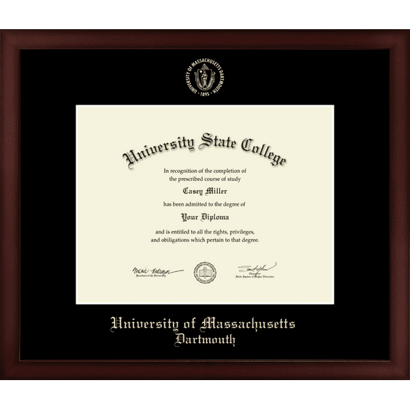 University of Massachusetts Dartmouth Diploma Frame, Document Size 11" x 8.5"