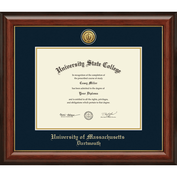 University of Massachusetts Dartmouth Diploma Frame, Document Size 11" x 8.5"