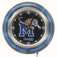 thumbnail image 1 of University of Memphis 15" Double Neon Wall Clock, 1 of 3