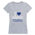 thumbnail image 1 of University of Memphis Tigers I Love Women T-Shirt, Heather Grey - Small, 1 of 1