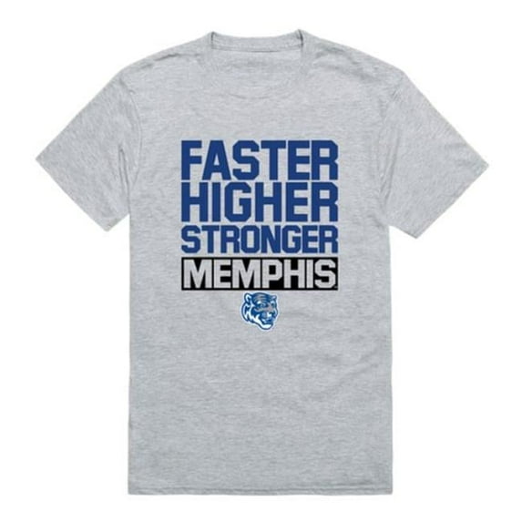 University of Memphis Tigers Workout T-Shirt, Heather Grey - Extra Large