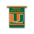 thumbnail image 1 of University of Miami Hurricanes Premium 2-Sided 28x40 Inch Banner Flag with Pole Sleeve, 1 of 2