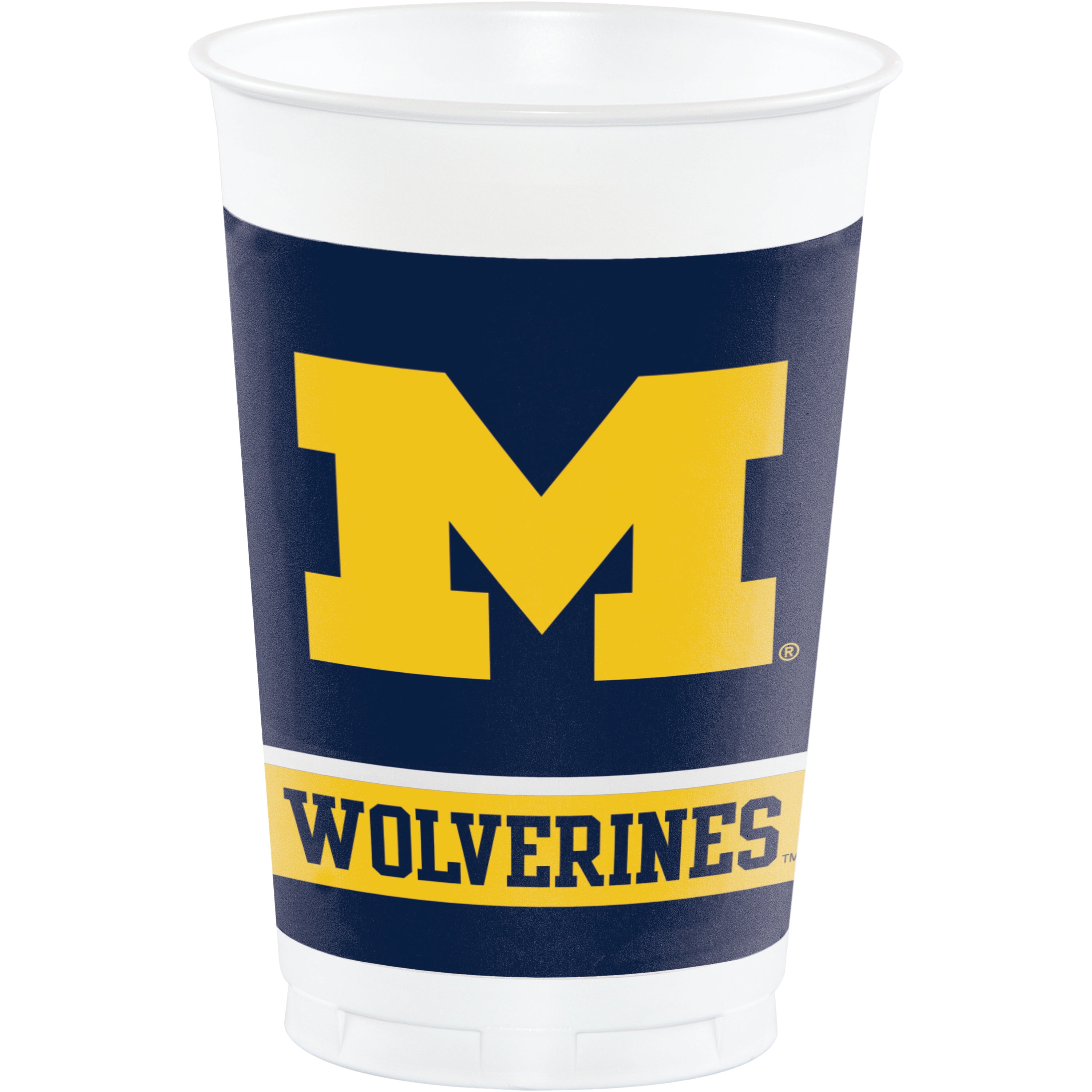 University of Michigan 20 oz Plastic Cups 24 Count for 24 Guests