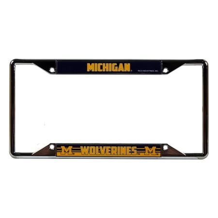 Michigan-Wolverine's Chrome 4-Corner View License Plate Frame