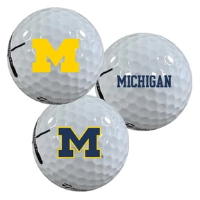 University of Michigan Logo Edition Officially Licensed NCAA Taylormade Distance+ Golf Balls 12-Pack (Dozen)