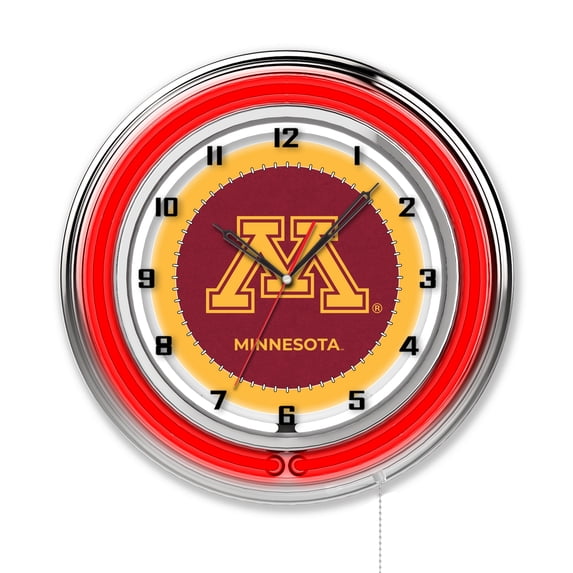 University of Minnesota 19" Double Neon Wall Clock