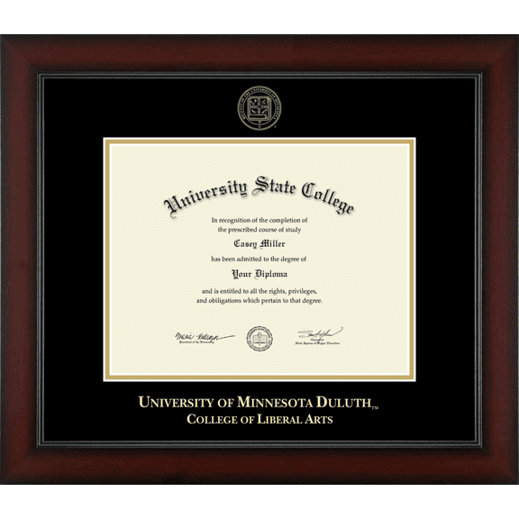 University of Minnesota Duluth College of Liberal Arts Diploma Frame, Document Size 11" x 8.5"