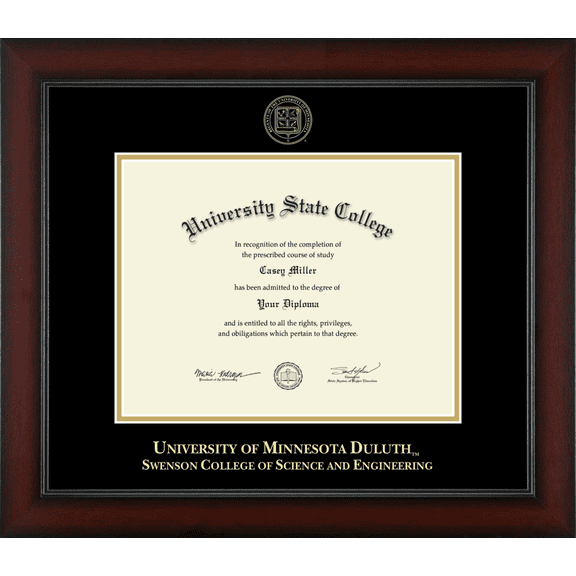 University of Minnesota Duluth Swenson College of Science and Engineering Diploma Frame, Document Size 11" x 8.5"