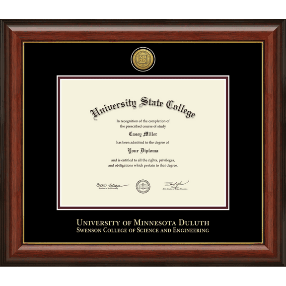 University of Minnesota Duluth Swenson College of Science and Engineering Diploma Frame, Document Size 11" x 8.5"