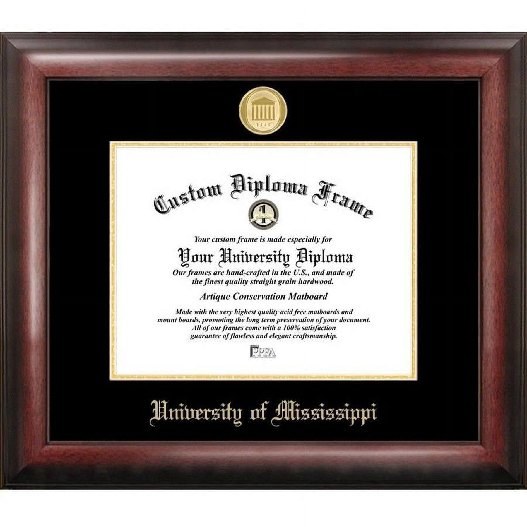 University of Mississippi 8.5" x 11" Gold Embossed Diploma Frame