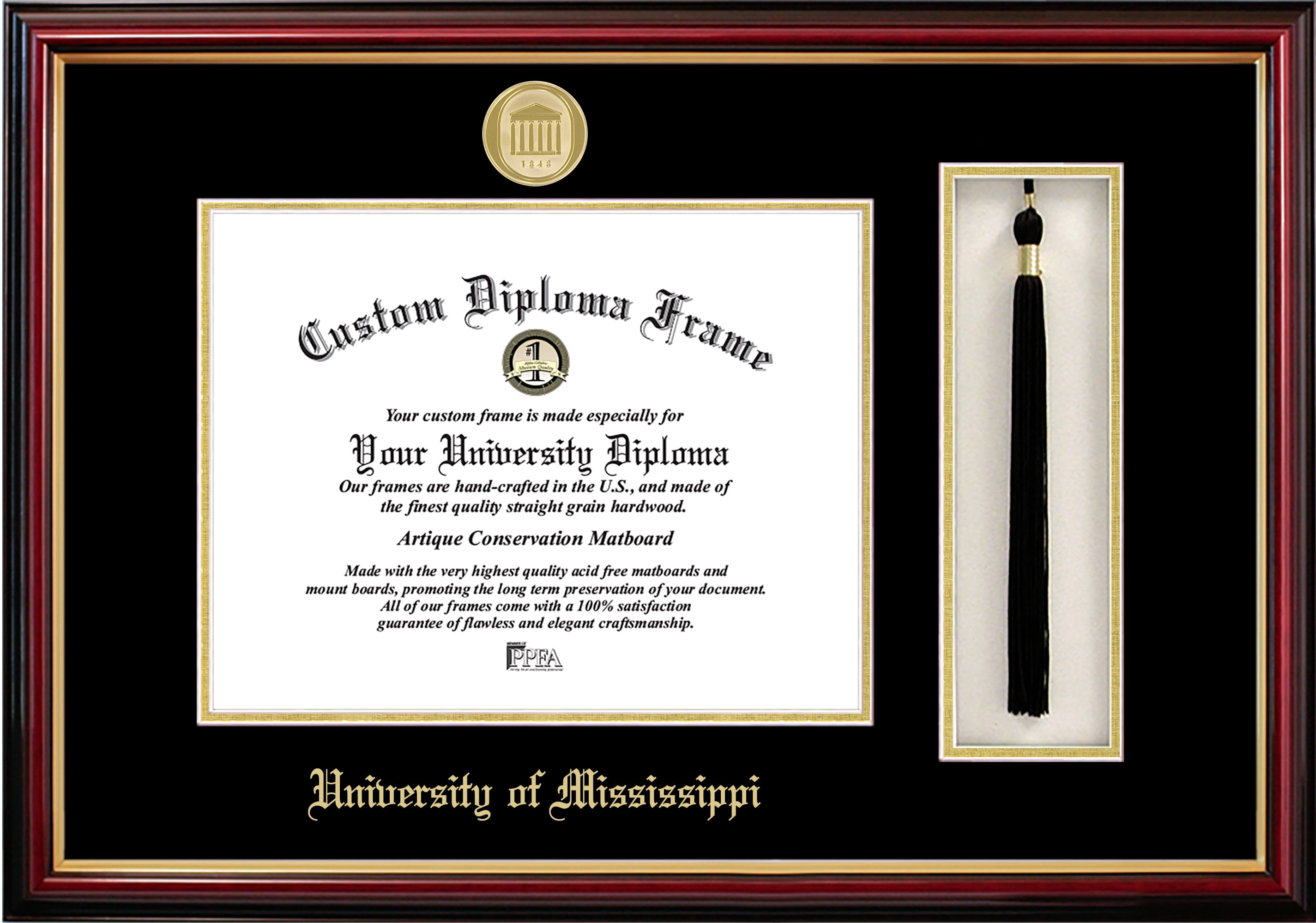 University of Mississippi 8.5" x 11" Tassel Box and Diploma Frame