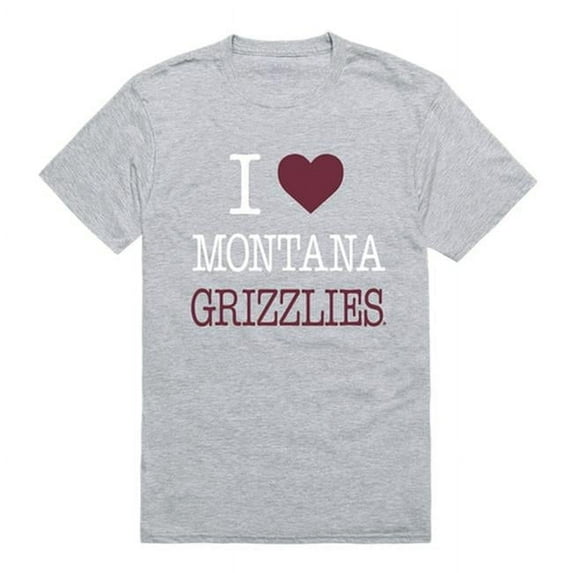 University of Montana I Love T-Shirt, Heather Grey - Large