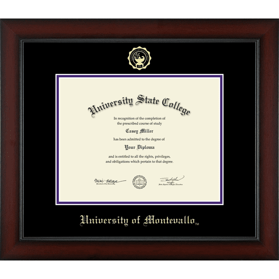 University of Montevallo Diploma Frame, Document Size 11" x 8.5"