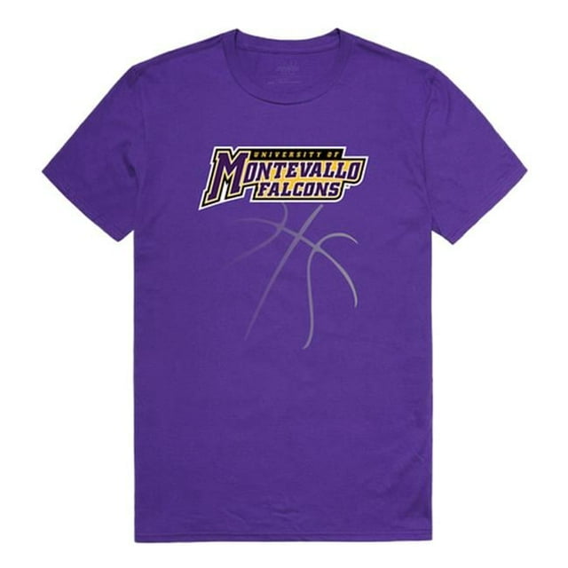 University of Montevallo Falcons College Basketball T-Shirt, Purple - Extra Large