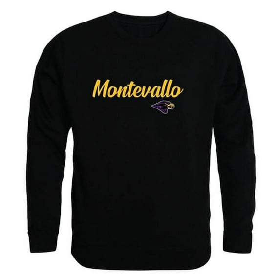 University of Montevallo Falcons Script Crewneck Sweatshirt, Black - Large