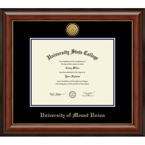 University of Mount Union Diploma Frame, Document Size 10" x 8"